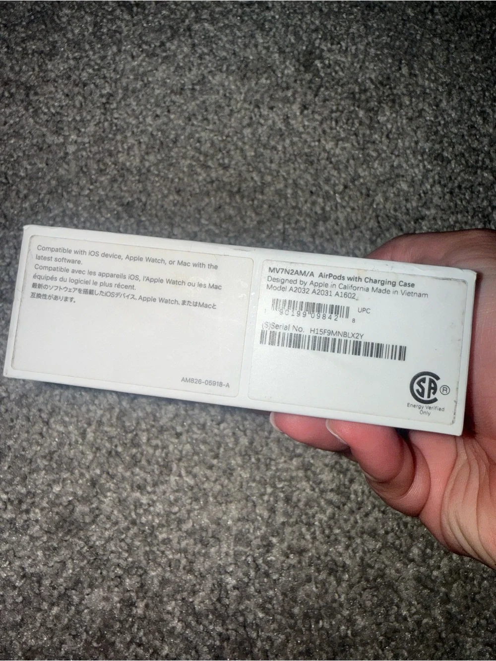 Apple White AirPods with Charging Case Retail Box